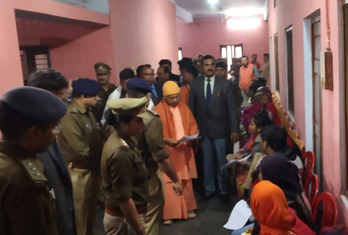 CM Yogi adityanath hearing people in janta darbar at Gorakhnath Temple in Gorakhpur