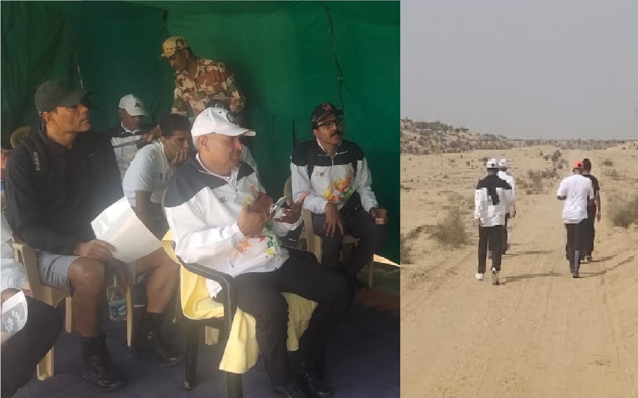 ITBP DG SS Deswal started 100 KM speed march in desert of rajasthan