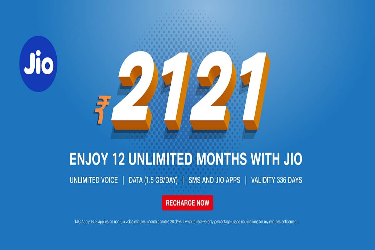 Jio Removes New Year 2020 offer Introduces Rs 2121 Pack With 336 Days Validity