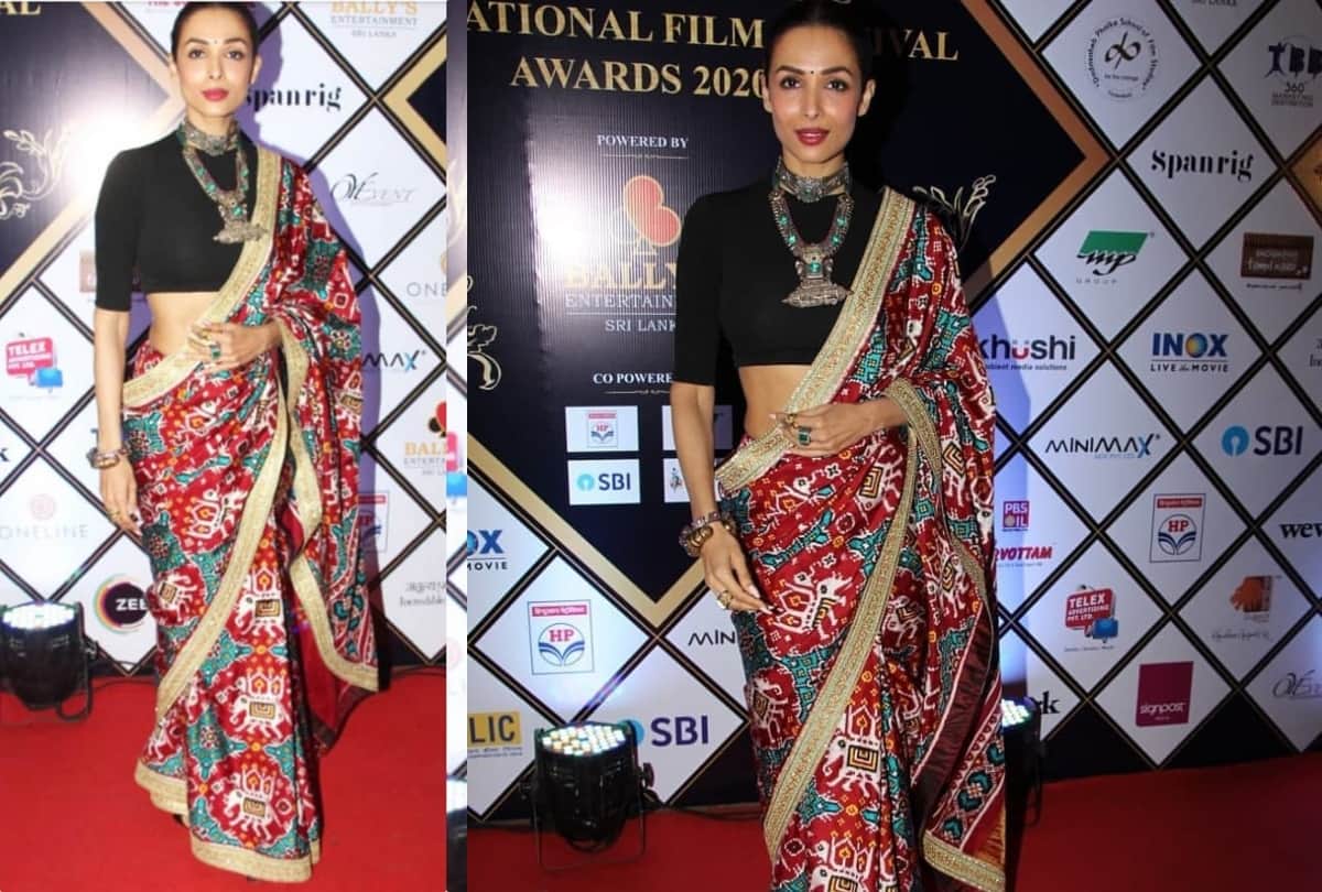 malaika arora wear ethnic saree in dada saheb phalke award 2020