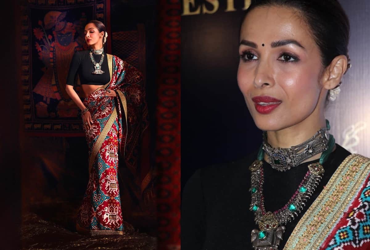 malaika arora wear ethnic saree in dada saheb phalke award 2020