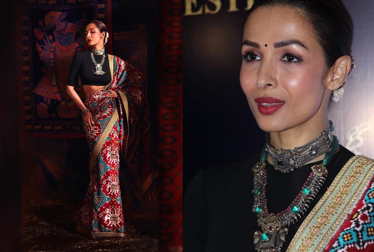 malaika arora wear ethnic saree in dada saheb phalke award 2020