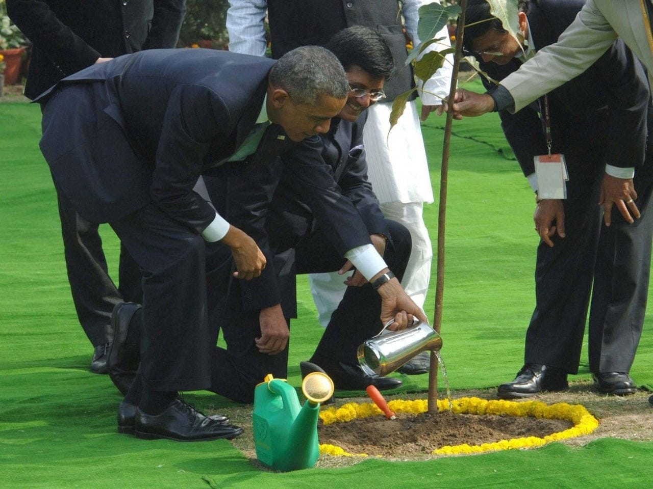 US President Donald Trump Could be plant a tree near by Obama, Clinton and bush's Plants at rajghat