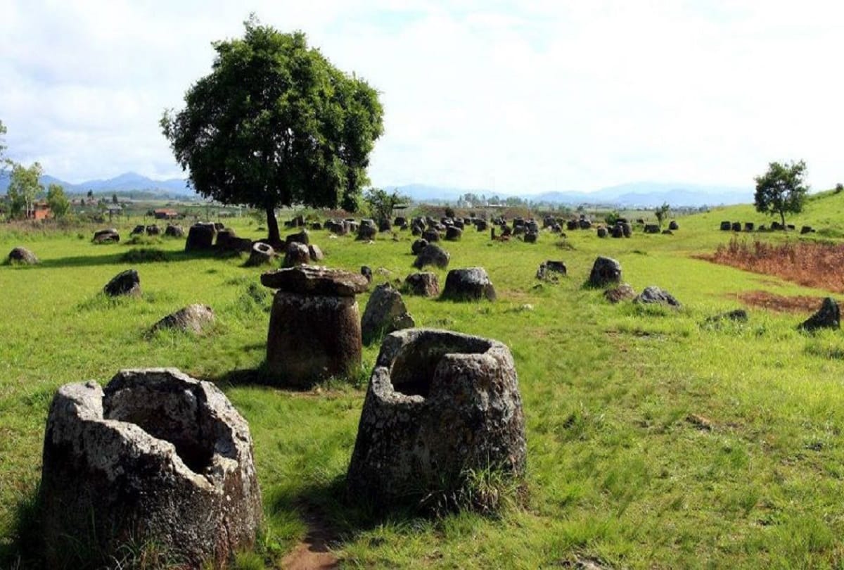 Mysterious stone jars of Laos named Plain of Jars