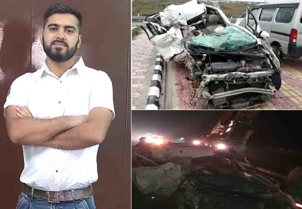 man died in car accident on agra lucknow expressway in kannauj