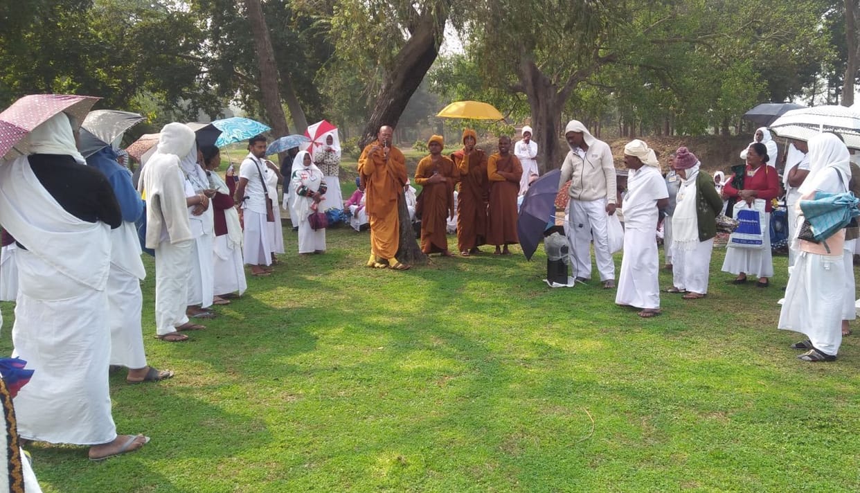 Special prayers offered by worshipers from Sri Lanka on Gandha Kuti