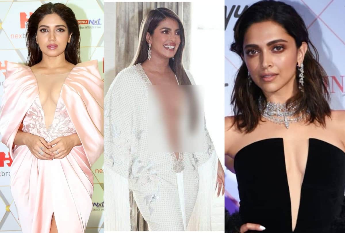 after priyanka chopra in deep neckline dress in grammy award malaika deepika looked in same dress