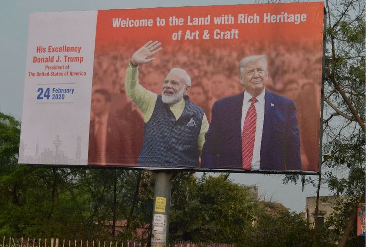 Hoardings put up to welcome Donald Trump welcome in agra