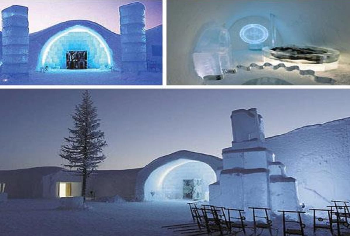 Sweden famous ice hotel Built every year and then it melts back into the river