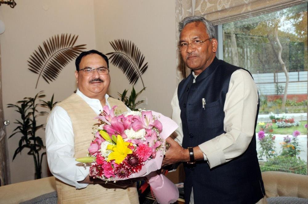 Uttarakhand Chief Minister meets with National President JP Nadda for cabinet expansion