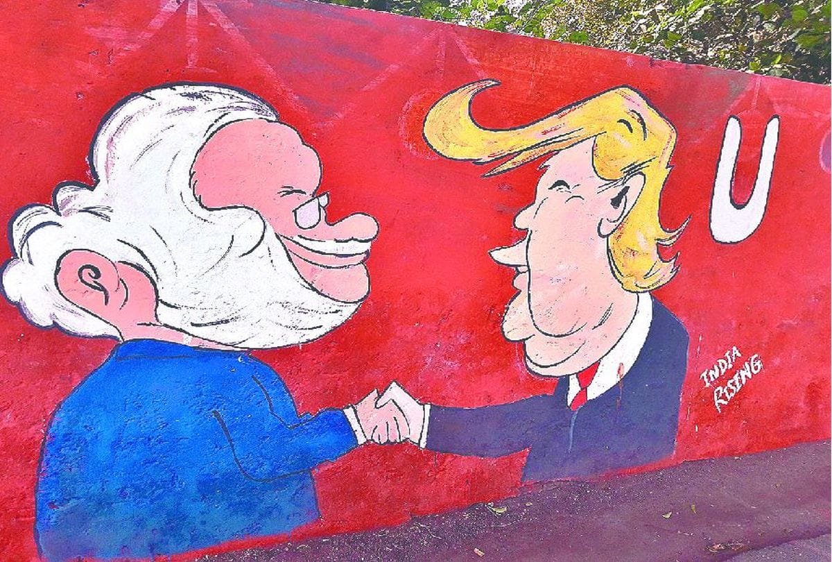 Hoardings put up to welcome Donald Trump welcome in agra