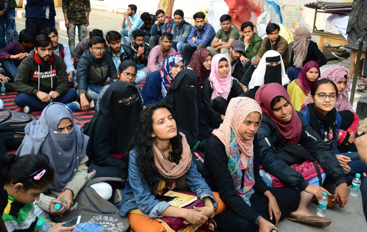 JNU missing student Najeeb's mother  reached at  protest against caa and nrc at amu.