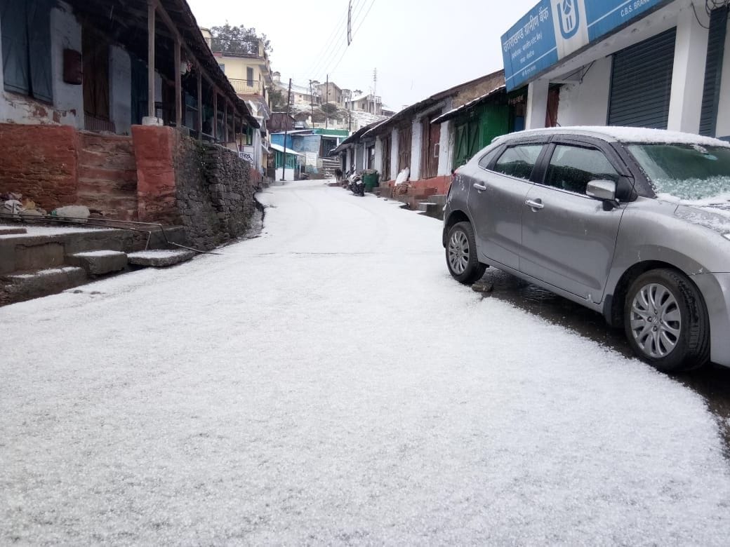 Hail in Chaubatia increased farmers' problems