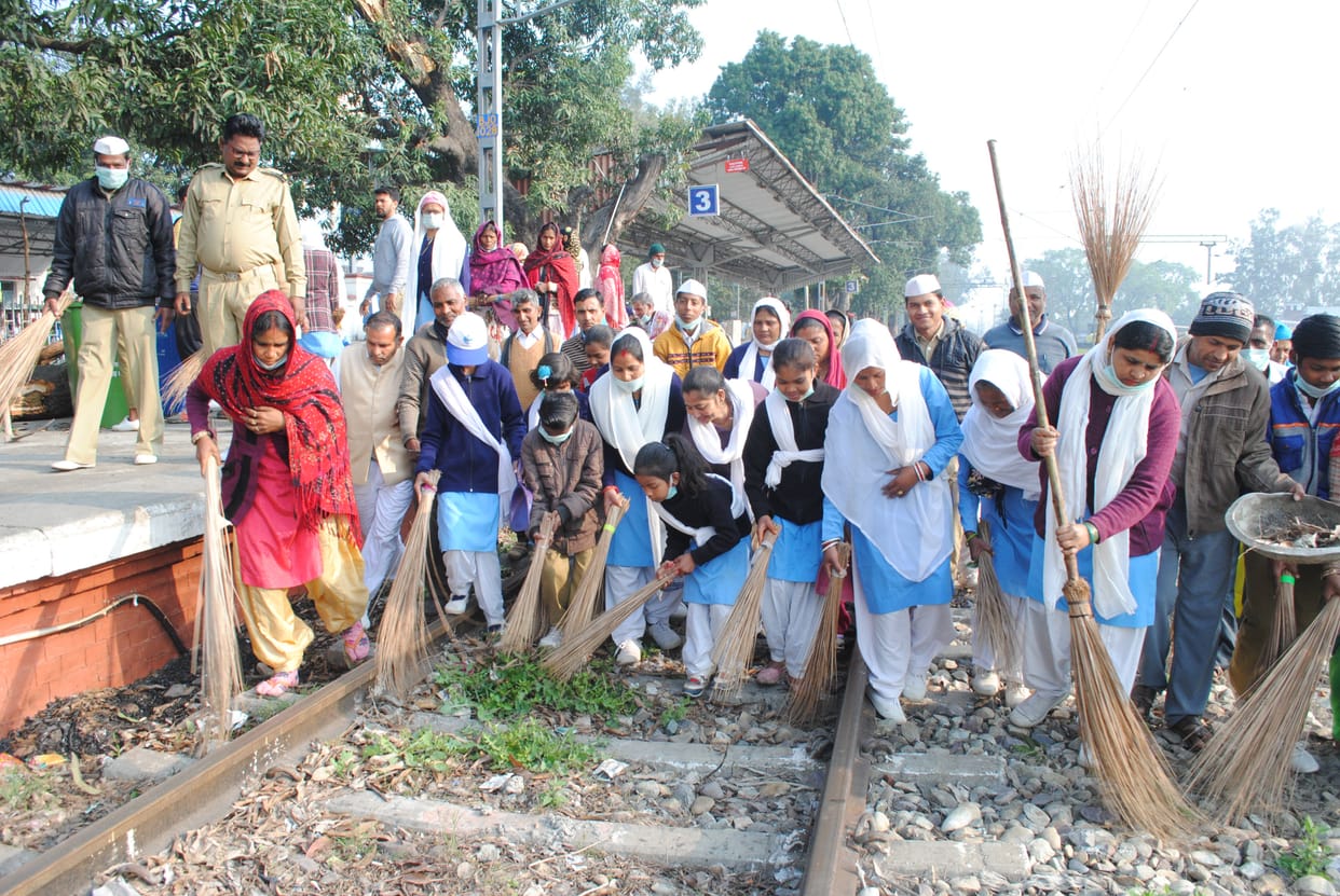 Cleanliness campaign conducted at railway station, plantation done