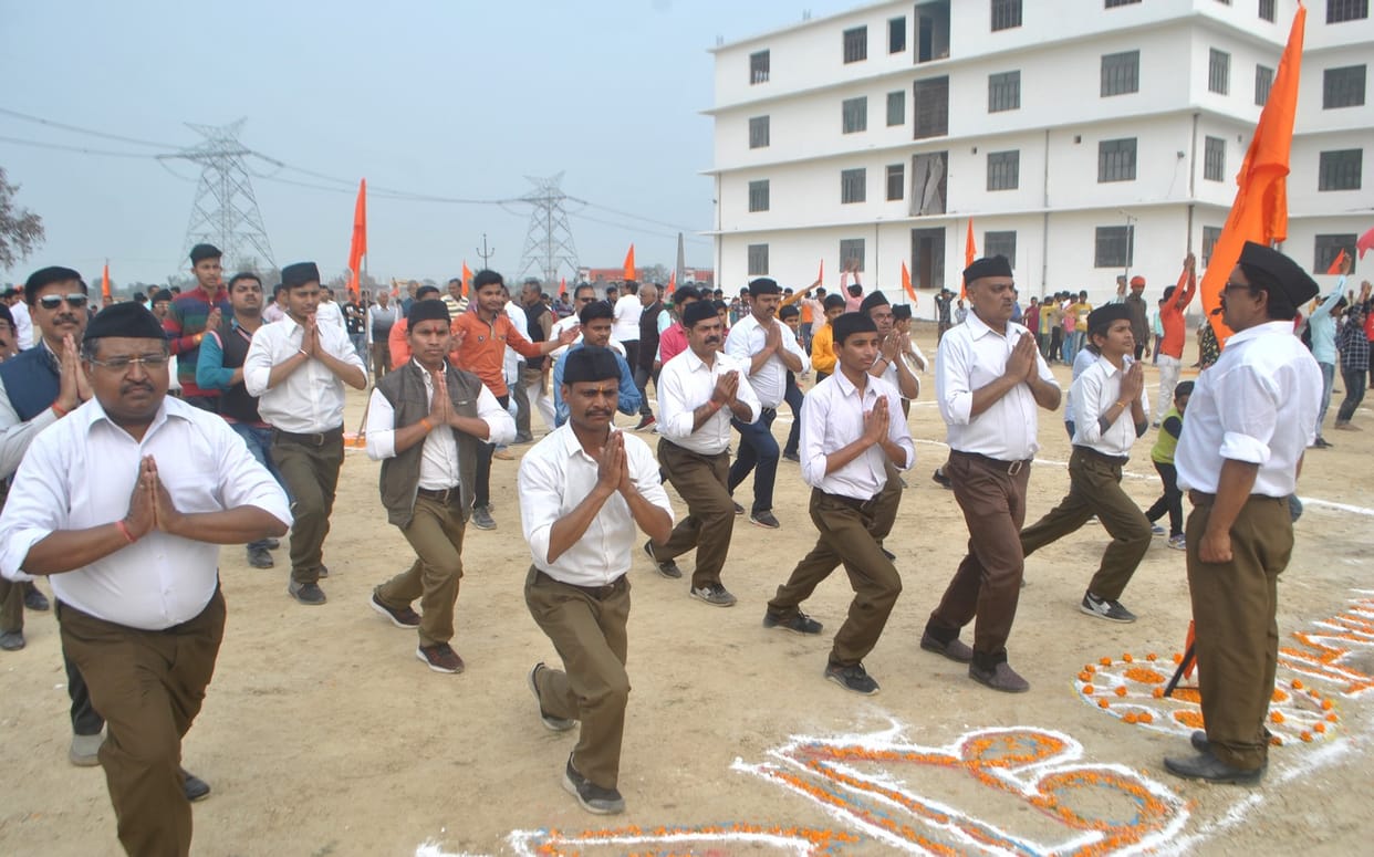 Volunteers performed yoga