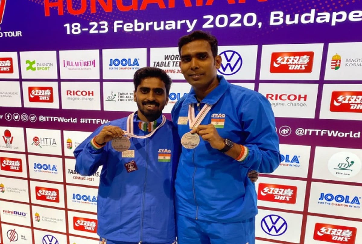 G Sathiyan and Sharath Kamal won silver medal in ITTF World tour hungarian open doubles