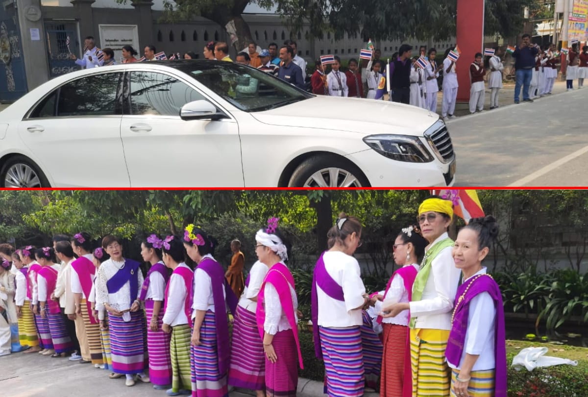 Thailand Princess Chulafan return from Kushinagar Mahaparinirvan Temple latest photos