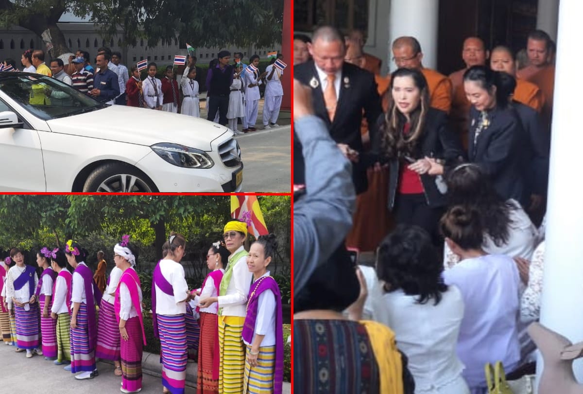 Thailand Princess Chulafan return from Kushinagar Mahaparinirvan Temple latest photos