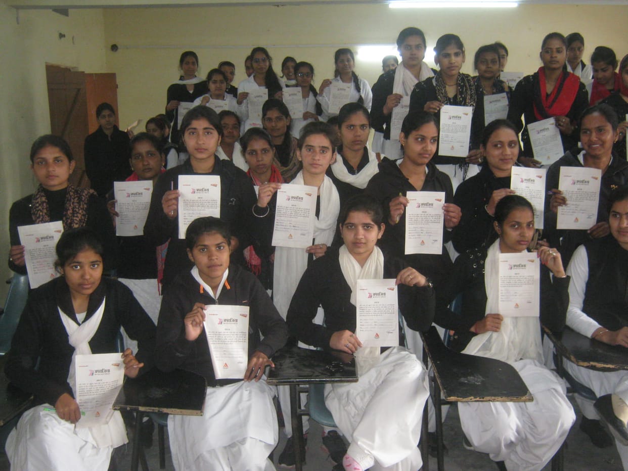 The students take self-defense training and protect themselves