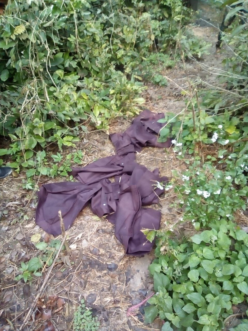Found a dress lying behind the school