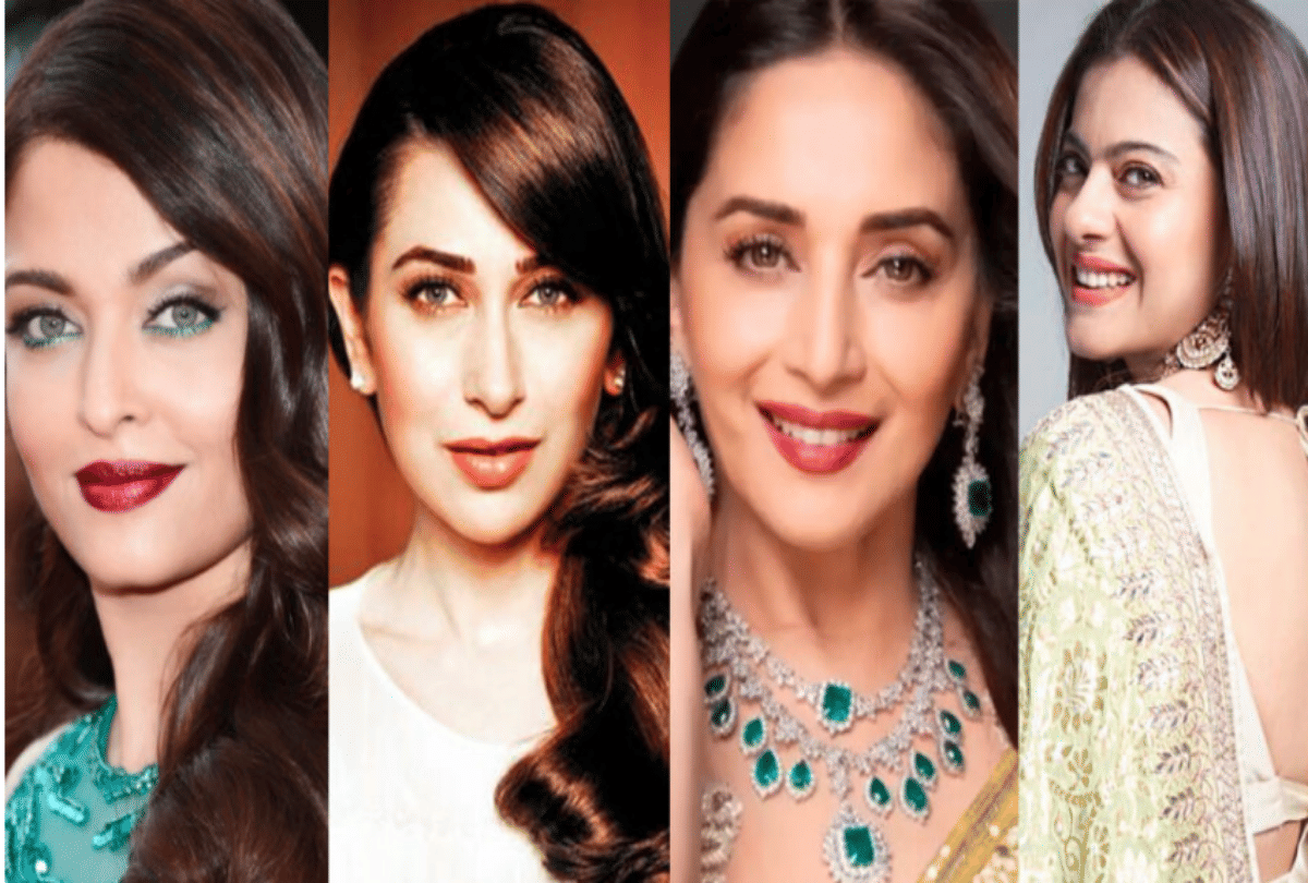 Then and now Looks of 90s Bollywood divas Aishwarya Rai Bachchan Karishma Kapoor Madhuri Dixit Kajol