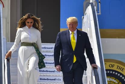 भारत दौरे पर अमेरिकी राष्ट्रपति डोनाल्ड ट्रंप एवं मेलानिया ट्रंप