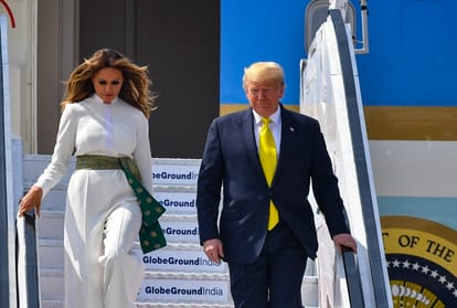 Donald Trump mispronounced some words during the first day of his India visit