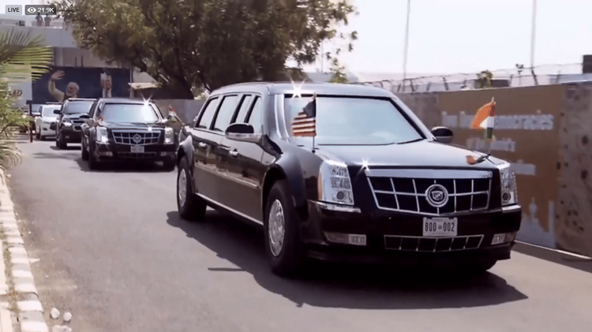 why pm narendra modi and donald trump went in different cars from airport to motera stadium