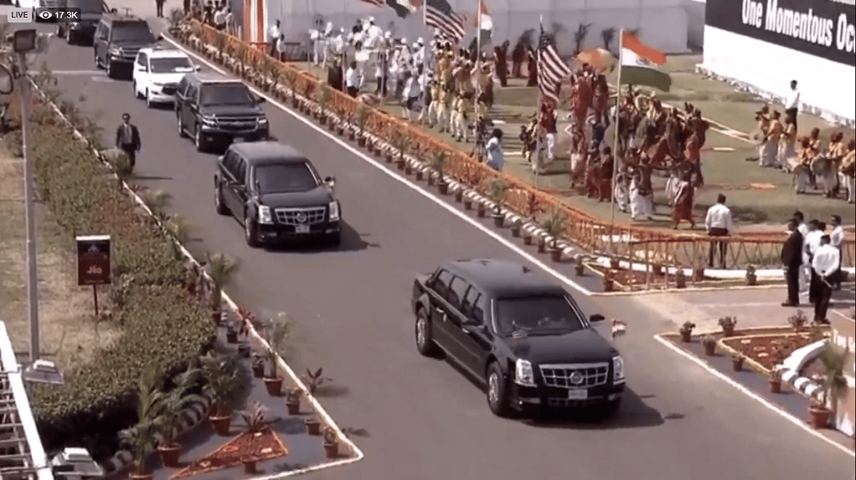 why pm narendra modi and donald trump went in different cars from airport to motera stadium