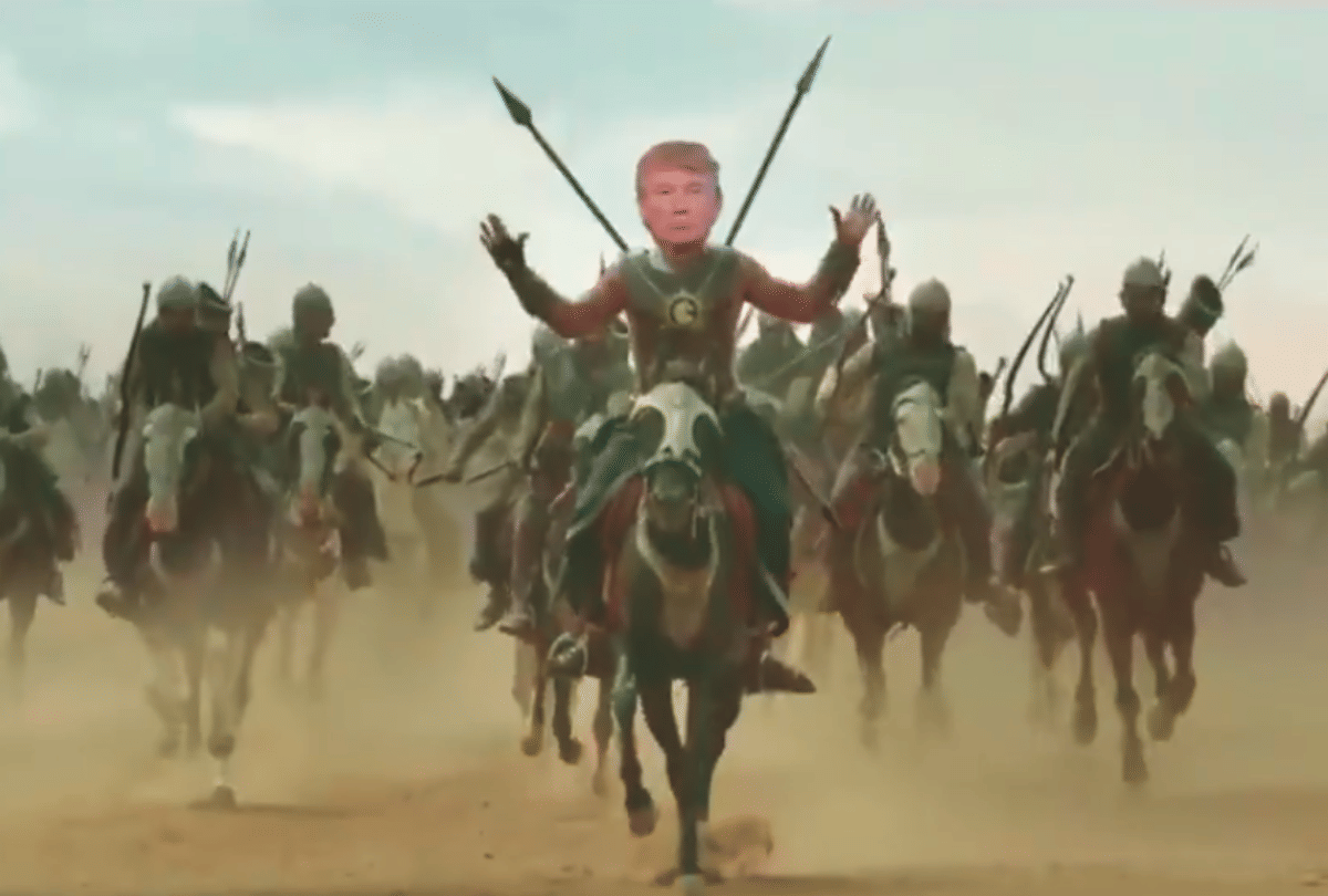 donald trump share himself as Baahubali users reaction