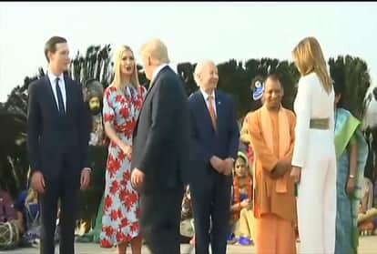 UP Governor and Cm Yogi Adityanath reached Agra for Donald Trump Welcome