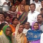 राज्यमंत्री चौ. उदयभान सिंह के घर कांग्रेस का प्रदर्शन