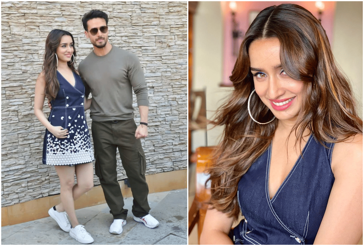shraddha kapoor looks like a college girl in blue dress and sneakers baaghi 3 promotion