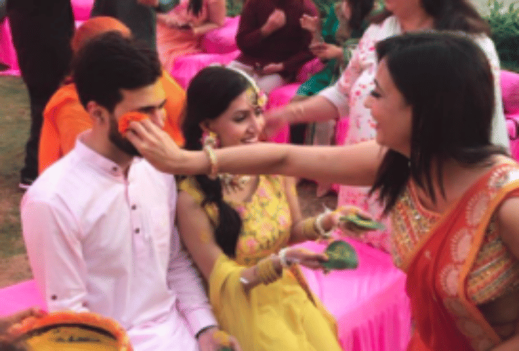 shweta tiwari brother nidhaan tiwari haldi ceremony pictures with palak tiwari