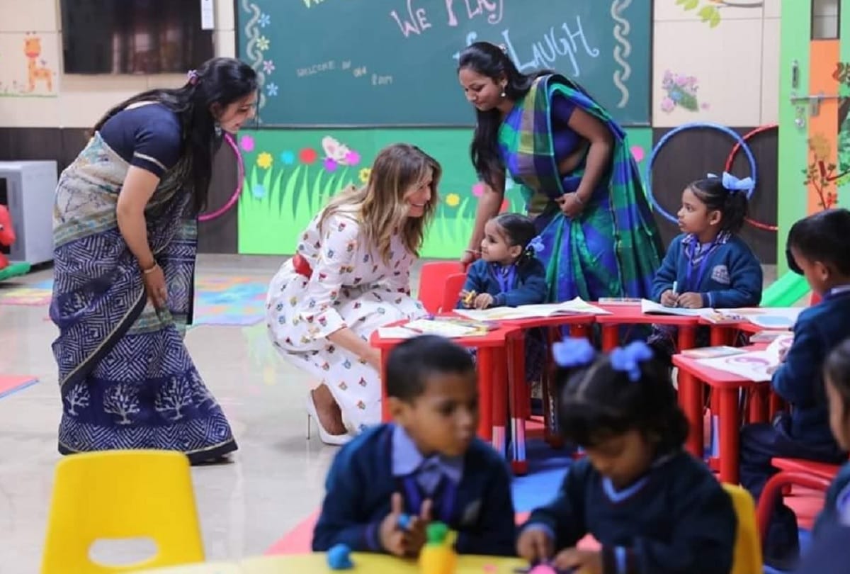 Delhi government school Kids questions galore for melania trump Which is your favourite cartoon