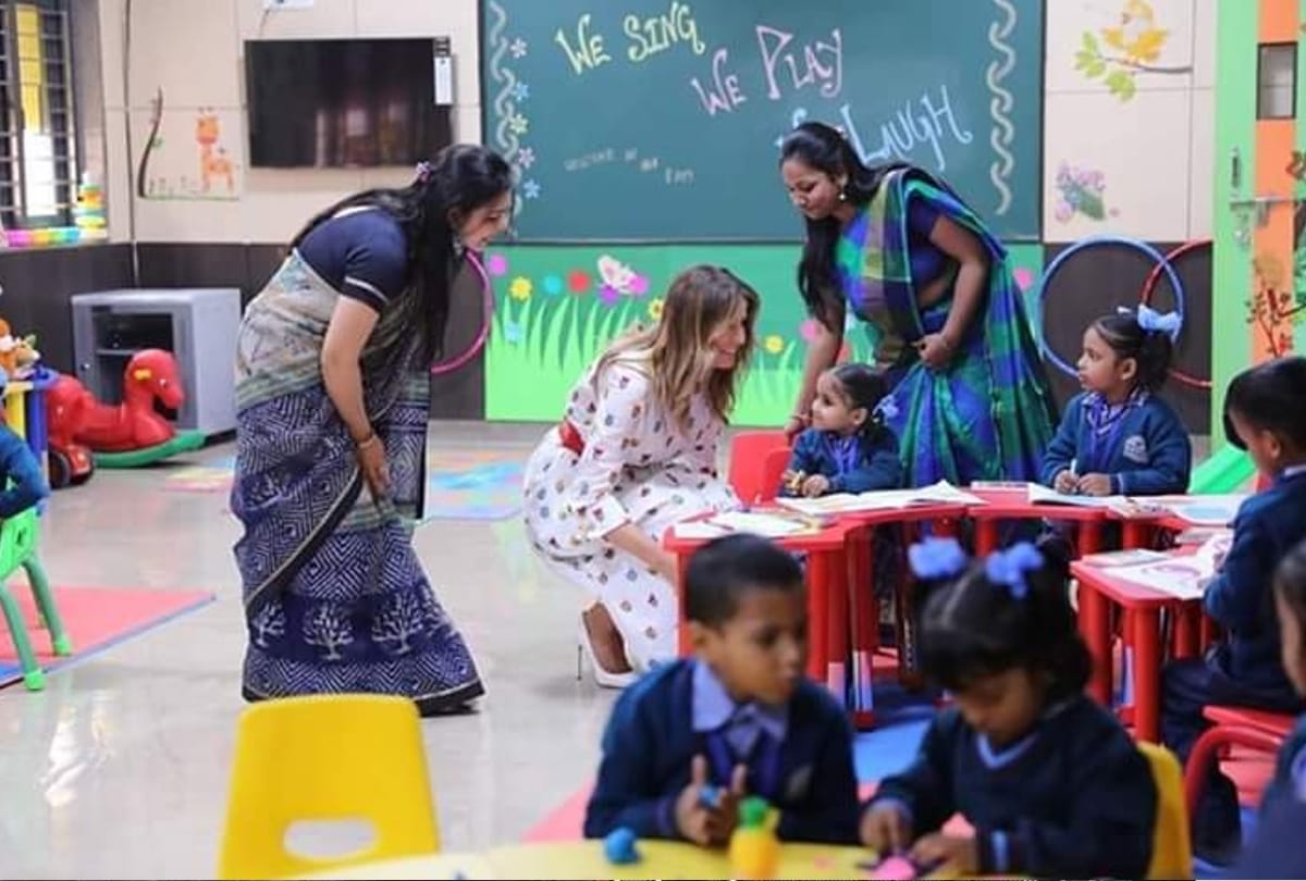 America First Lady Melania Trump will see Gorakhpur teacher Happy Lesson