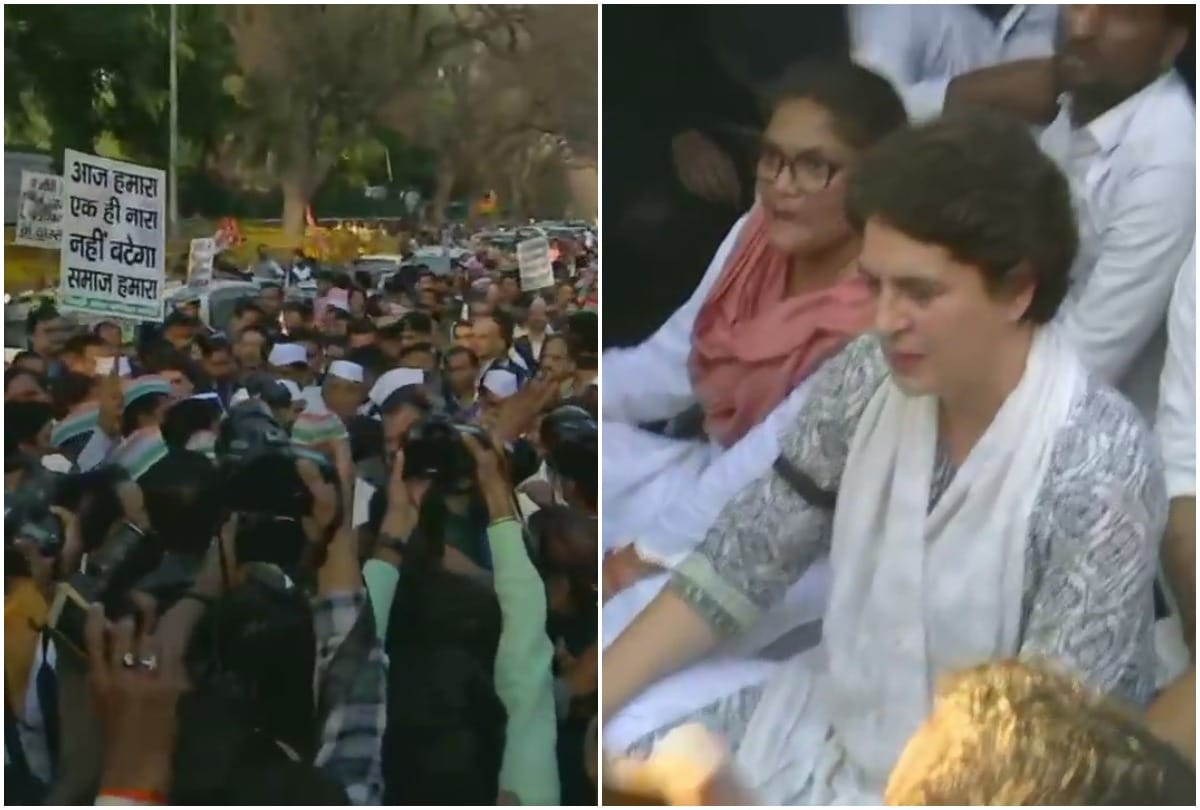 delhi voilence: congress holds shanti march, priyanka gandhi asks to maintain peace 