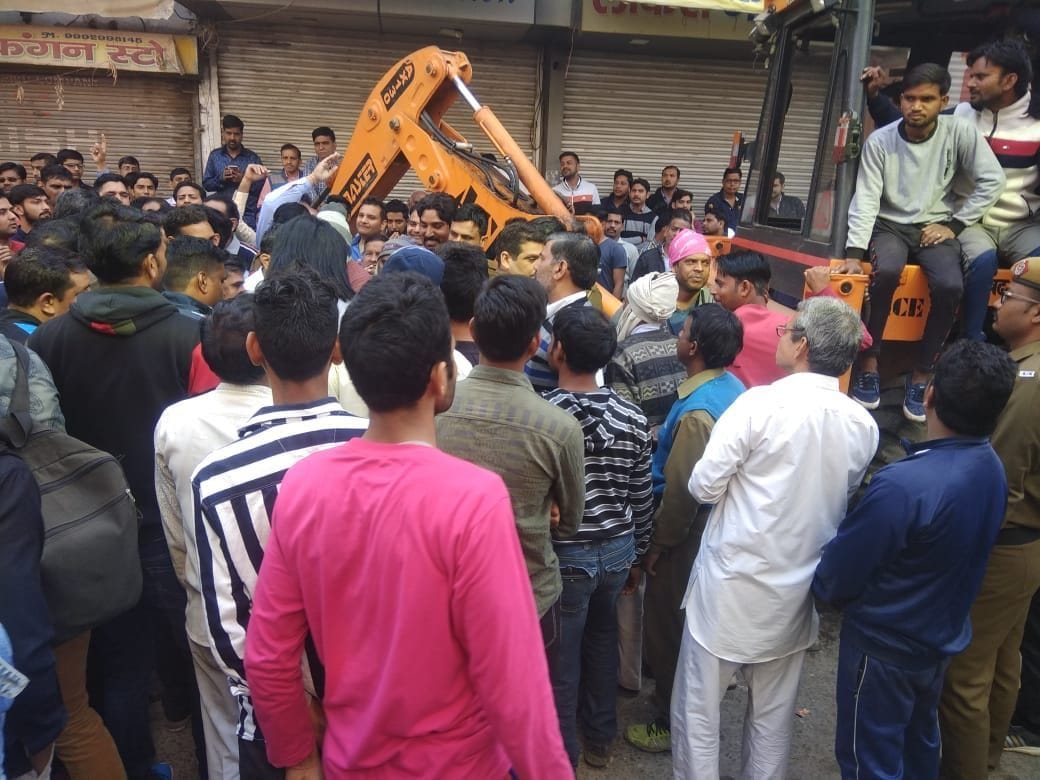 encroachment could not be removed due to protest