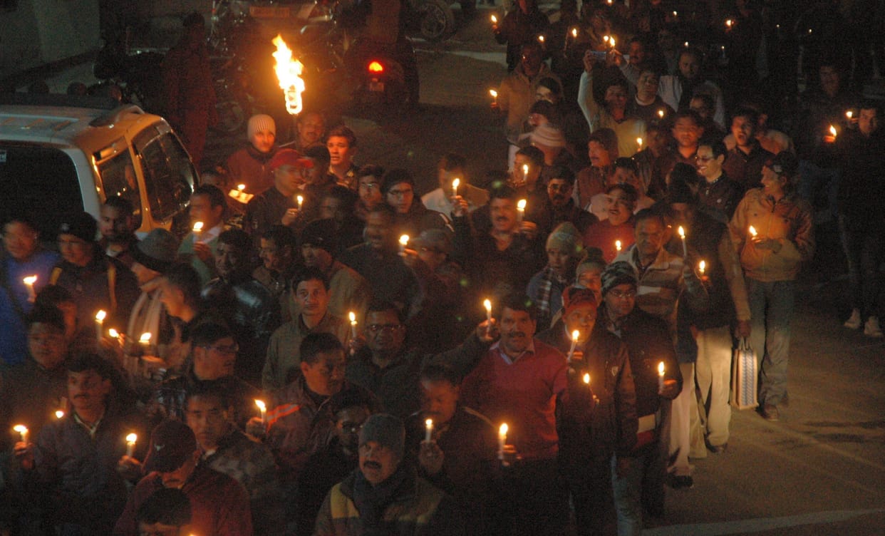 Procession taken out against reservation in promotion