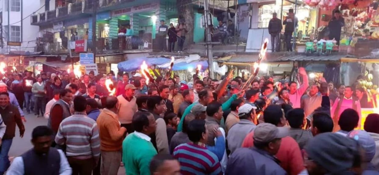 reservation in promotion: mashaal procession against reservation in promotion today