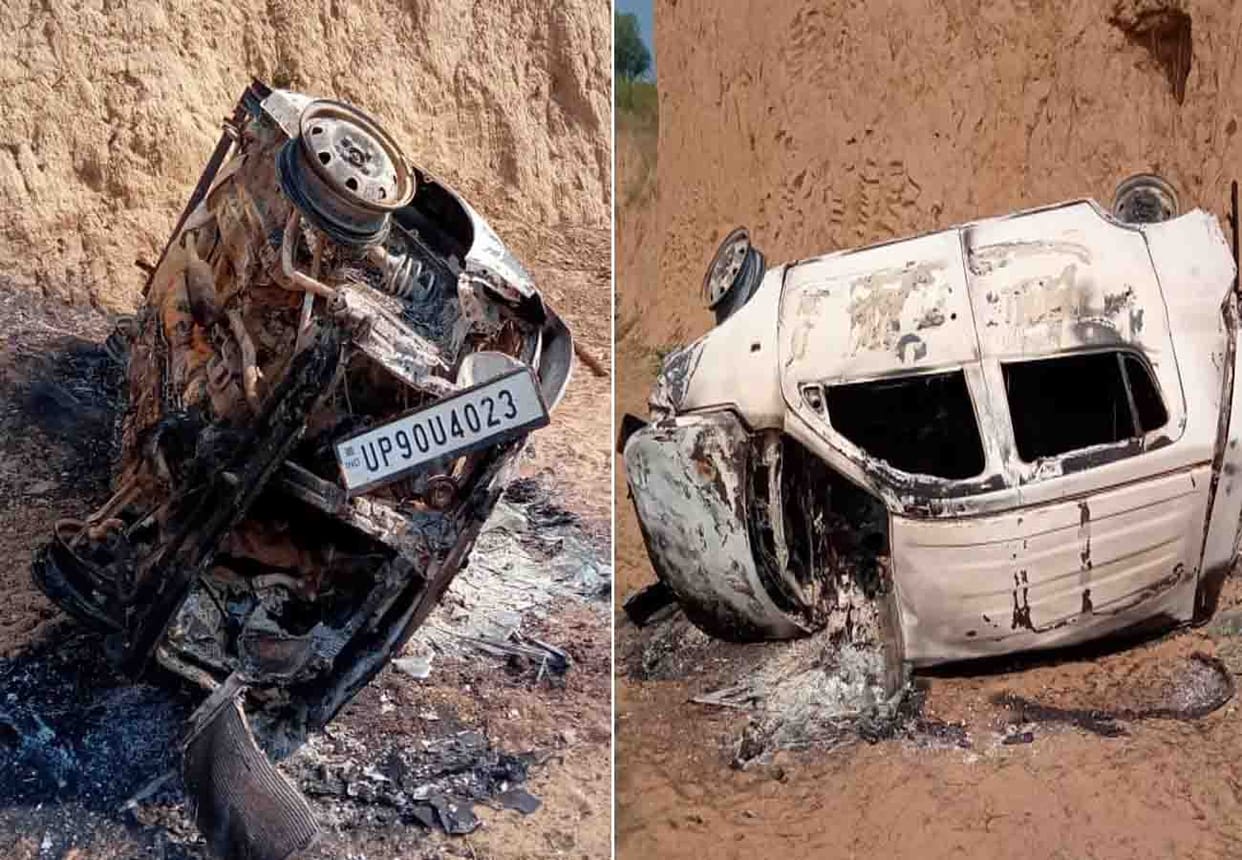 car accident in banda, two people injured