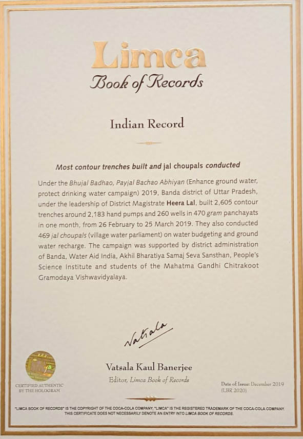 Groundwater boost campaign recorded in Limca Book Records