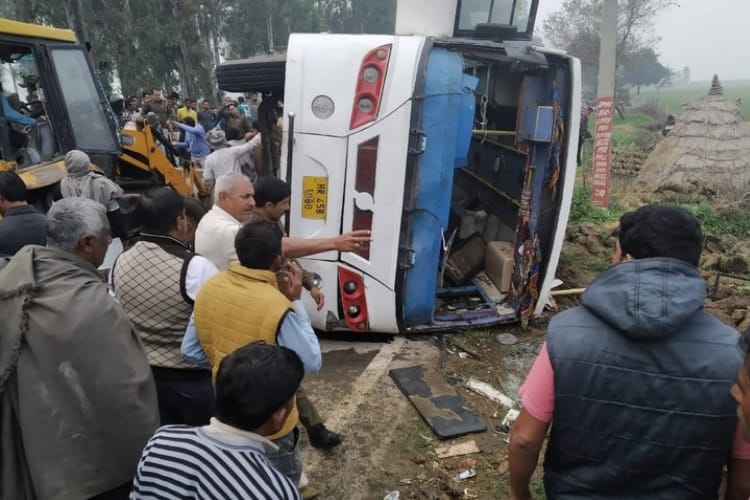 Indri Pehowa Bus Accident at Pehowa Near kurukshetra
