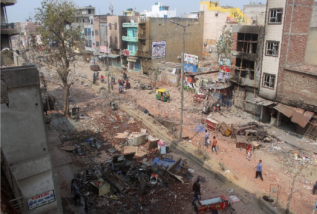 Burned shops broken roofs and rocky roads are telling the story of nuisance of Delhi Violence