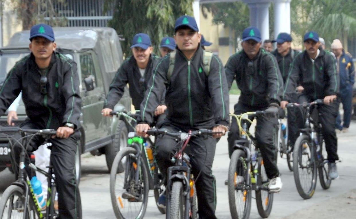 Rajputana jawans welcomed bicycle rally