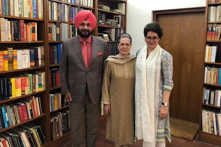 Congress leader Navjot Singh Sidhu met Priyanka Gandhi and Sonia Gandhi