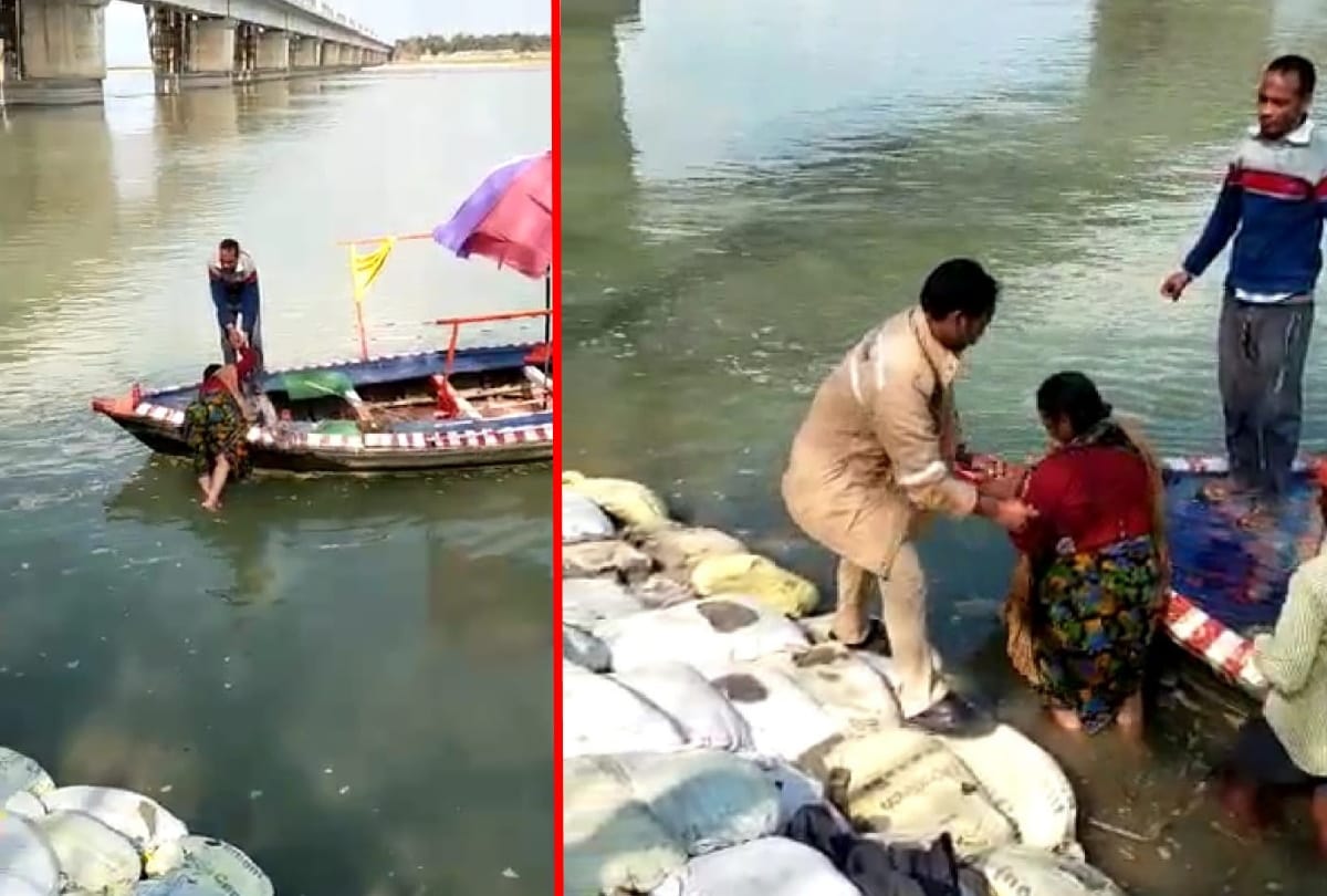 woman jumped into river in MaharajGanj