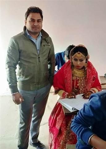girls going to appeard in exam just after married