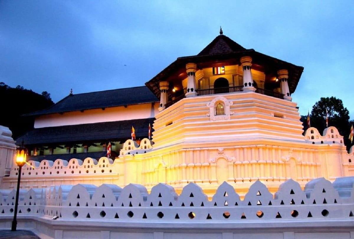 Buddhist Temple of the Tooth in the city of Kandy Sri Lanka where Lord Buddha tooth is stored
