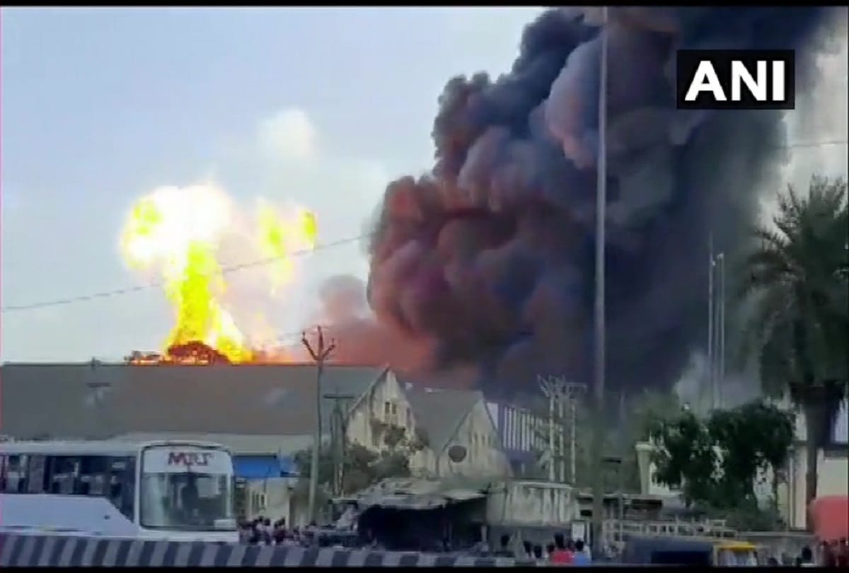 Tamil Nadu Fire breaks out at an oil warehouse in Madhavaram area in Chennai